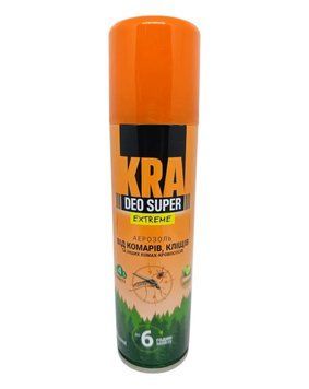 Аерозоль від комарів мошок та інших комах KRA Deo Super Extreme 150 мл засіб від шкідників 9587456 фото