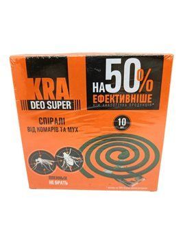 Спіралі KRA DEO SUPER від комарів і мух 10 шт в упаковці KRA DEO SUPER фото