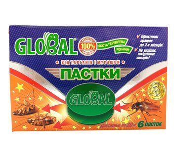 Пастка для тарганів та мурах Global 6 шт засіб від шкідників для приміщень та вулиці Global 6 шт фото