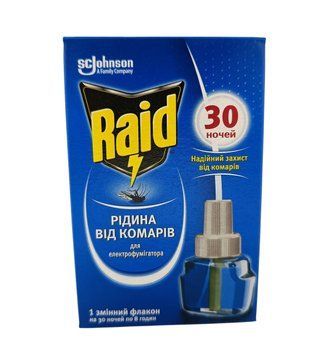 Рідина від комарів Raid для фумігатора 30 ночей засіб від комарів 2543 фото