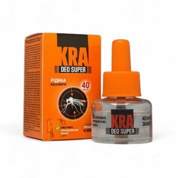 Рідина від комарів KRA DEO SUPER 40 ночей для електрофумігатора засіб від комарів KRA DEO SUPER 45 фото